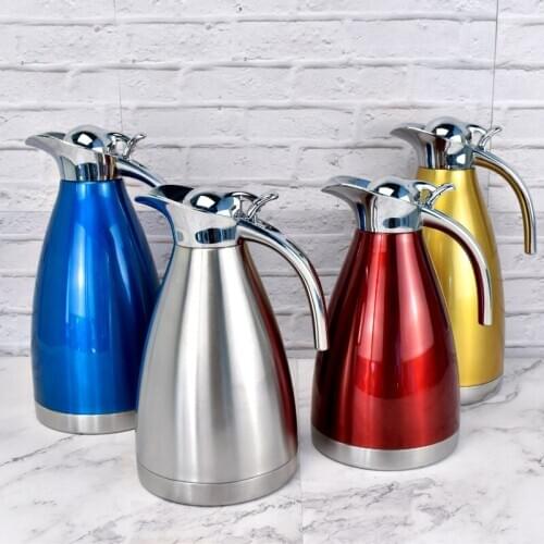 OAPE Large Stainless Steel Double-layer Coffee Pot Household Thermos European-style Vacuum Insulation Pot 2L Cold Water Kettle