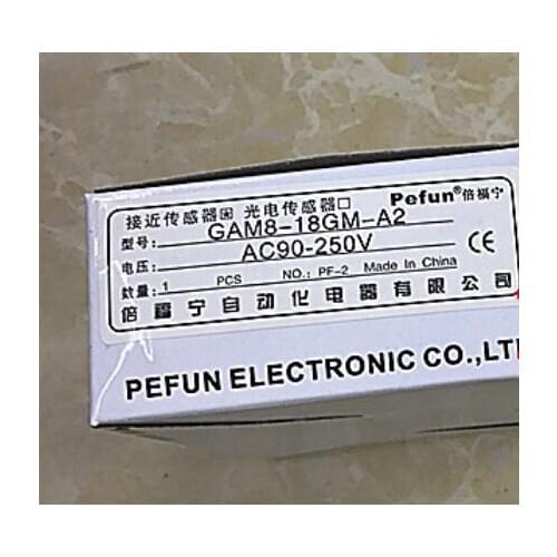 Genuine inductive proximity switch GAM8-18GM-A2, AC, normally closed pefun