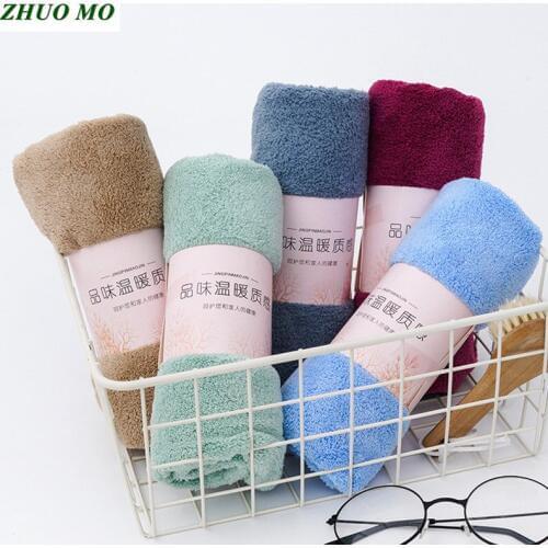 2pcs Microfiber towell For Adults pink Super absorbent Towel Bathroom for home Shower travel gift Thick Men women face Towel