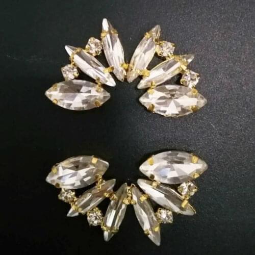 DIY 20pcs Exquiste Flat Back Rhinestone Buttons Glass stone Good quality Strass Applique Dress Clothing Decorations Sewing craft