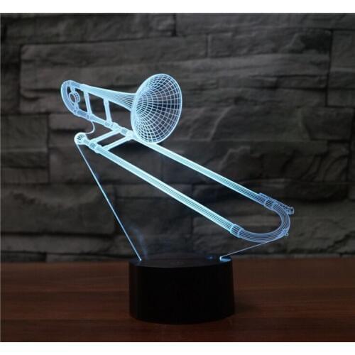 [Seven Neon]free Shipping Trombone Acrylic 7Colors Desk Lamp 3D Lamp Novelty Led Night Light Millennium Falcon Light