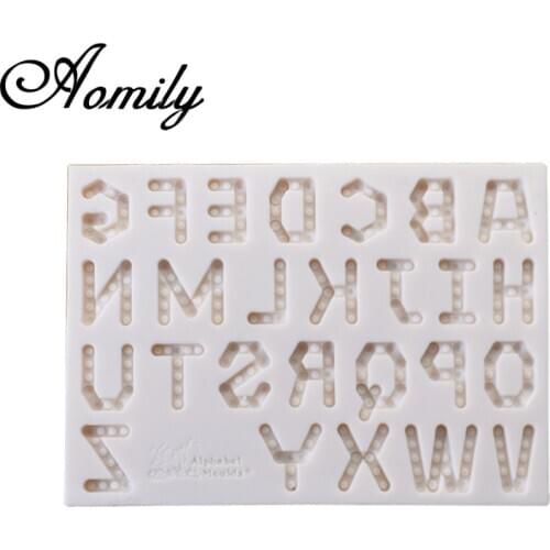 Amoliy Uppercase Letter Alphabet Silicone Mold DIY Fondant Chocolate Resin Mold Cake Decorating Tools Baking Accessories