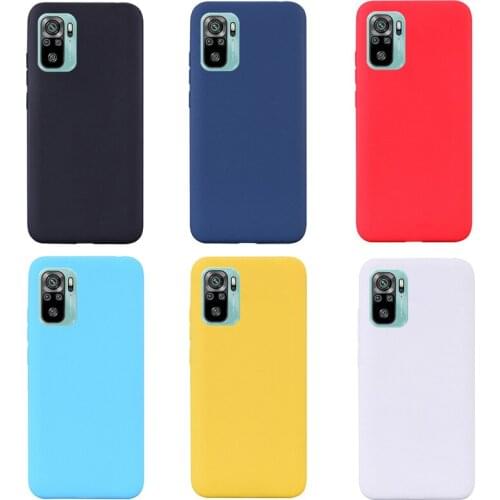 Candy Color Silicone Phone Case For Xiaomi Redmi Note 10 / Note10 Pro max 10S Bumper Matte Soft Tpu Protector Cover Case
