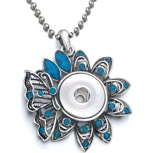 Interchangeable Butterfly Ginger 300 Fit 18mm Snap Button Crystal Pendant Necklace Jewelry Charm Jewelry For Women Gift