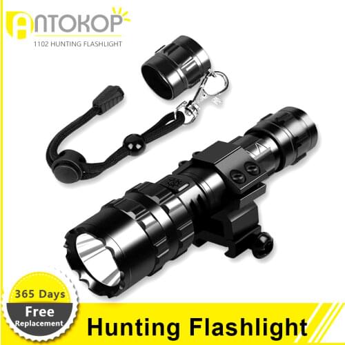 Tactical Hunting LED Flashlight with Remote Waterproof Scout Light Torch USB Rechargeable Flash Light for Outdoor Fishing