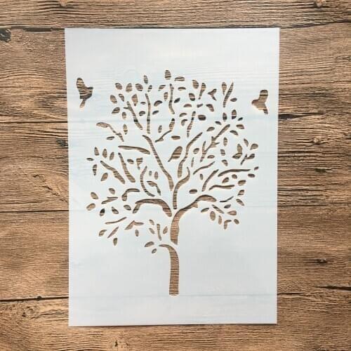 A4 29 * 21cm life Tree DIY Stencils Wall Painting Scrapbook Coloring Embossing Album Decorative Paper Card Template cake