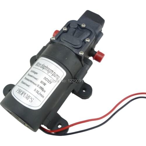 DC 80W 5.5LPM 130psi High Pressure mini water pump 12v 24v self priming diaphramg pumpautomatic pressure switch control