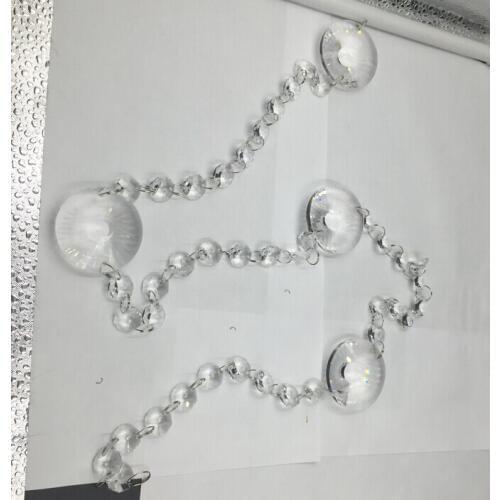 14mm octagon Crystal bead strand garland beads chain for Wedding & Christmas party event Decoration