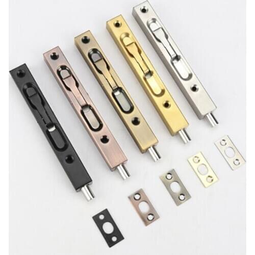 High Quality 6inch Brushed Stainless Steel Dark Pin Box Door Bolts Flush Bolts Security Anti-Theft Door Latches Buckles Hardware