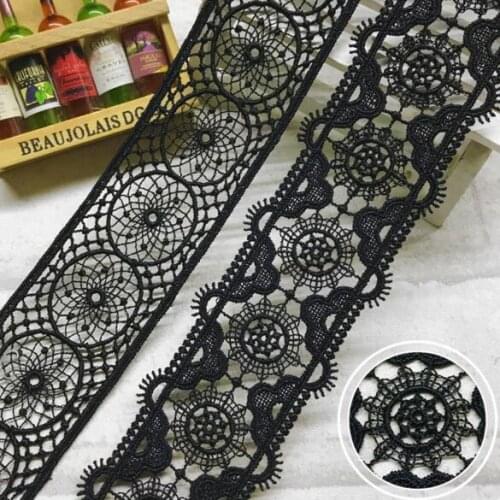High-Quality Polyester Geometric Circle Eyelashes Water Soluble Embroidery Lace Trim DIY Handmade Patchwork Garment Accessories