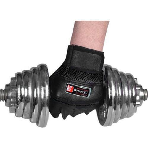 1Pair PU Leather Gym Body Building Training Gloves Sports Weight Lifting Workout Exercise Total Length about 17cm 7