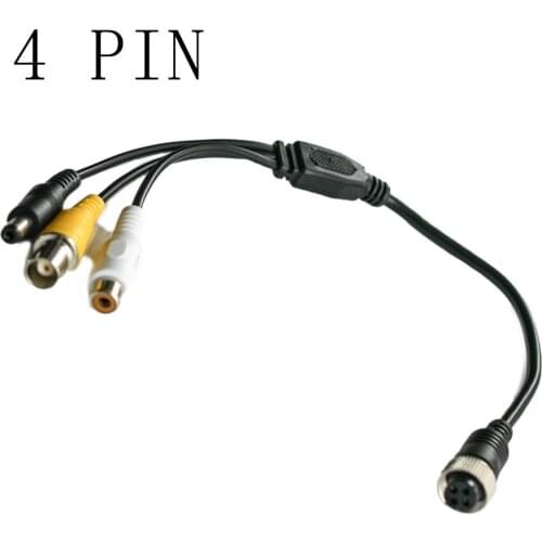 1Pcs CCTV 4 PIN Aviation To BNC RCA Cable With Video Audio And DC Power Camera Cable Audio Phono/RCA Plug For Microphone