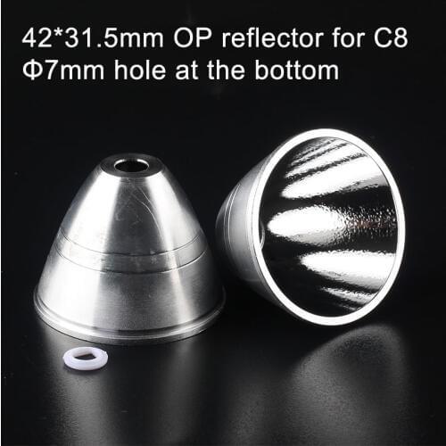 1 piece 42*31.5mm OP reflector for C8 C8+ with gasket , diameter 7mm hole at the bottom,orange peel reflector