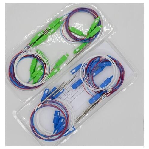 10pcs New 0.9mm SC/UPC/APC1x2 5:95 30:70 Mini Pull cone Fiber Optic Splitter Single Mode Steel Tube Wholesal Free Shipping