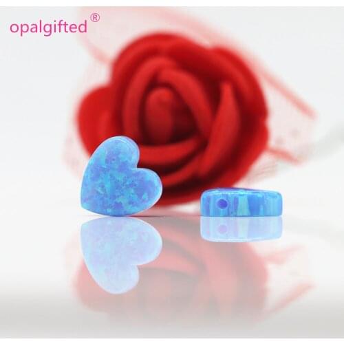 3cs/lot) Free Shipping 10mm Synthetic Opal Heart Cabochon light blue Color Opal heart For Fashion Jewelry