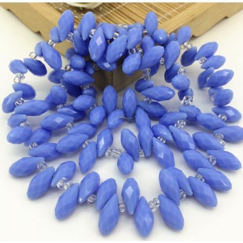 90pcs 6*12mm fashion white blue green diy glass crystal teardrop spacers accessories diy jewelry findings waterdrop beads B2880