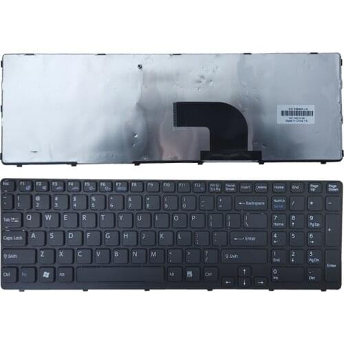 US laptop Keyboard for Sony VAIO SVE15 SVE-15 SVE 15 149032851RU AEHK57002303A MP-11K73SU-920 with black frame