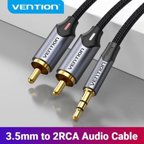 Vention 3.5mm to 2 RCA Audio Cable 3.5mm Jack RCA Cable Nylon Braided Splitter Cable for Home Theater iphone DVD Headphone PC