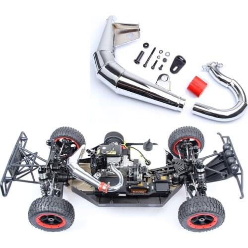 RC Car Stainless Steel Powerful Exhaust Pipe Fit For 1/5 RC Gasoline Truck Losi 5ive-t Rovan LT Remote Control Toys