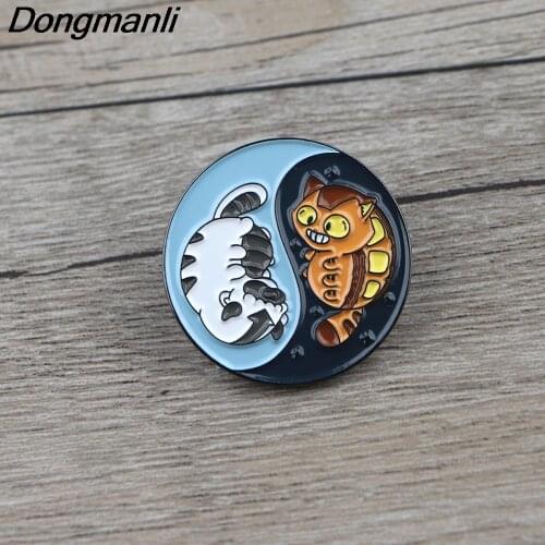 BG477 Dongmanli Magic Story Cartoon Round Metal Enamel Pins and Brooches for Lapel Pin Backpack Bags Badge Collection Gifts