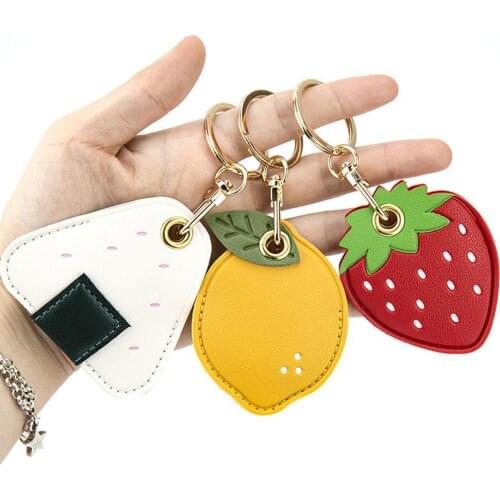 For AirTags Cover Cartoon Cute Leather Protection Anti-lost Protective Case For AirTag Locator Tracker Keychain
