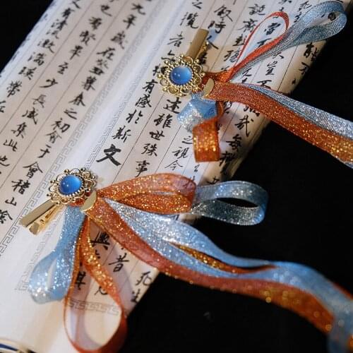 Chinese Style Long Ribbon Han Suit Headpiece Tassel Fresh Hair Ornament Lace Gauze Head Ornament Hairpin Pure Handmade Headband
