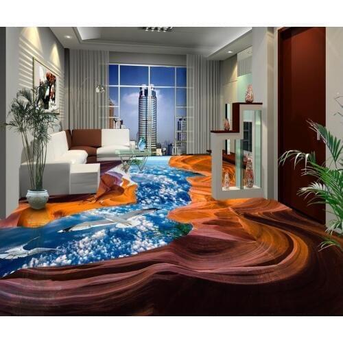 Home Decoration 3D wallpaper floor for living room 3D wallpaper 3d floor murals PVC Custom Photo self-adhesive 3D floor