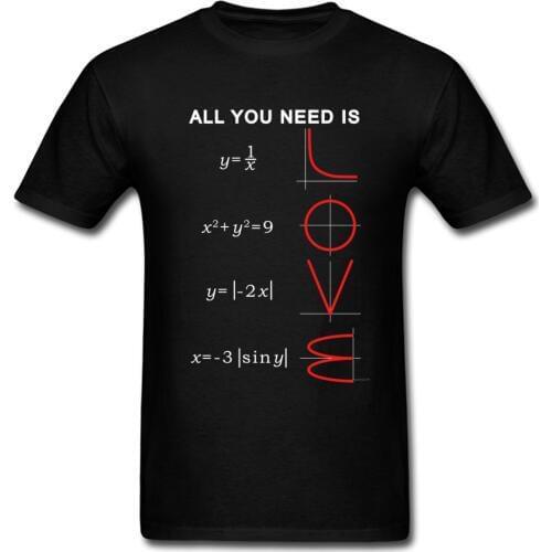 Geometric Algebra Equation Graph Tshirts A ll You Need Is Love Math Science Problem Black Fashion TeeShirt Plus Size New T Shirt