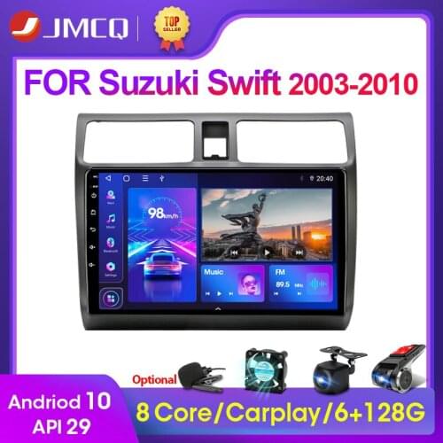JMCQ Android 10.0 2GB+32GB DSP CarPlay Car Radio Multimidia Video Player Navigation GPS For Suzuki Swift 2003-2010 2 din dvd