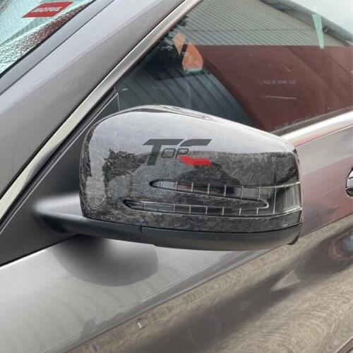TOPC Forged Carbon Fibre Rear View Mirror Covers for Mercedes-Benz W204 E W212 W176 W246 CLS C218 GLA X156 C180 C200 C300 C350