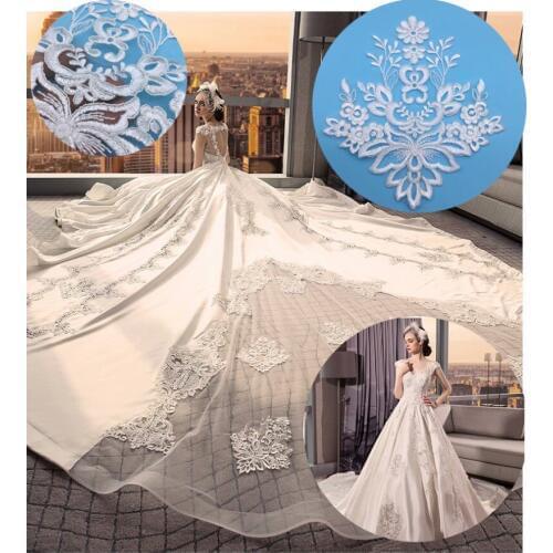 5pcs/lot New Car Bone Embroidery Lace Patch Can Be Used for Wedding Dress Decoration DIY Clothing Accessories 19*22cm RS1764