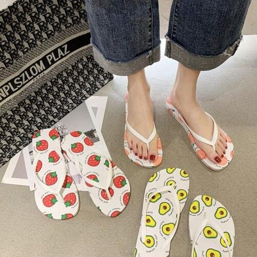 Summer Flat-Heeled Flip Flops WomenS Flops Fashion Outer Wear Beach Non-Slip Cute Sandals And Slippers New Korean Version