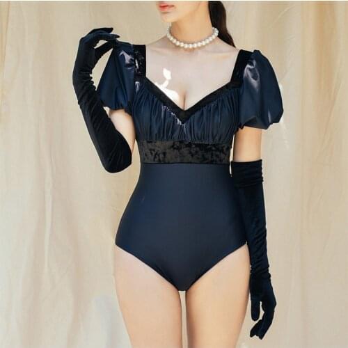 Summer Beach Swimwear Womens Woman One Piece New Womens Wear Solid Color One-Piece Swimsuit Sexy Fit Cover British Women