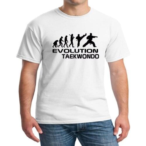 Summer Men Cool Harajuku t shirt Evolution Of Taekwondo Funny Adult Birthday Gift O-Neck T Shirt For Men Cotton 100% Tees Tops