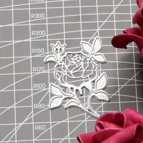 Metal Cutting Dies Cut Die Mold Blooming Rose Flower Leaf Decoration Scrapbook Paper Craft Knife Mould Blade Punch Stencil