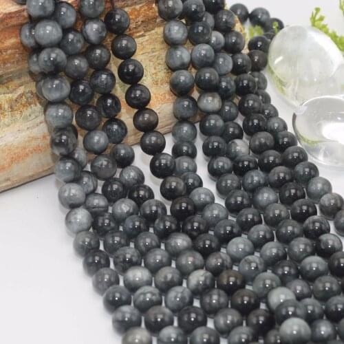 Natural Dakr Material Hawk Eye Stone Loose Round Beads 6mm,8mm,10mm,12mm