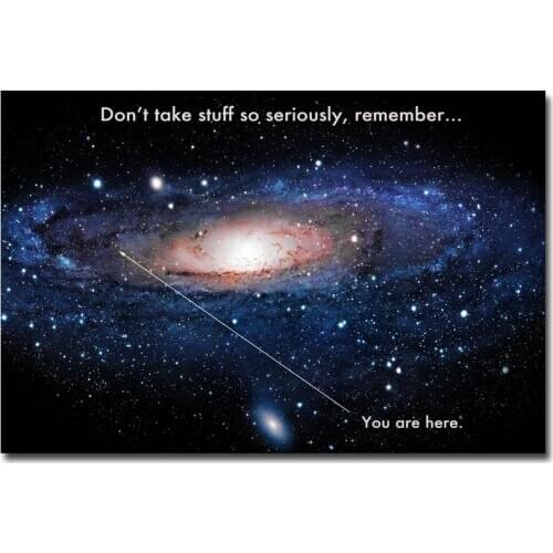 NICOLESHENTING Milky Way Space Universe Funny Motivational Quote Education Art Silk Poster Print Modern Decor Picture 053