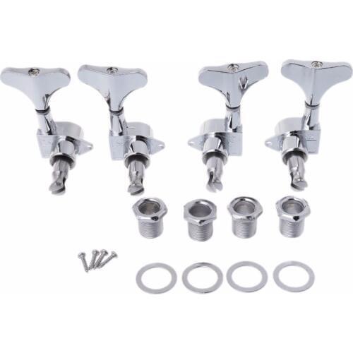 New Chrome Guitar Sealed Tuners Tuning Pegs Machine Heads 2R2L For 4 String Bass L15