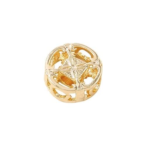 Factory Wholesale Gold Color Brass Round Loose Beads Necklace and Bracelet High Quality Jewelry Making Supplies Diy Accessories