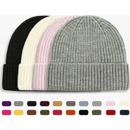 2021 Autumn Black Red Winter Men Women Knitted Hat Solid Skuilles Beanies Dad Cap Thick Warm Ski Beanies Caps Girls