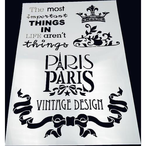 Paris plastic mold shield DIY cake scrapbook stencils hollow Embellishments printing lace ruler Valentines Day