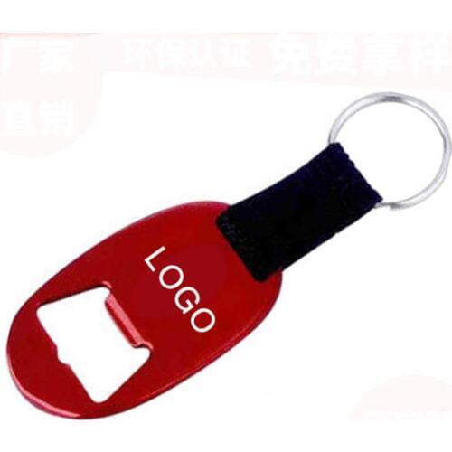 Personalized Imprinted Oval Bottle Opener with Strap Keychain Promotional Keyring Bottle Opener Customized Logo / Graphic