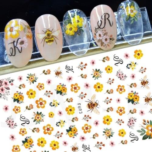Florals Leafs Nails Art Manicure Back Glue Decal Decorations Design Nail Sticker For Nails Tips Beauty