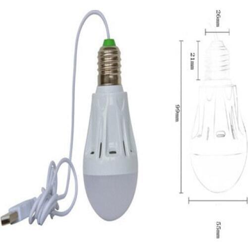 5V 5W Emergency USB Light White Light Color Portable LED Bulb Light Reading Lamp USB Power Camping Light Lamp 1PC/LOT#LRT15462