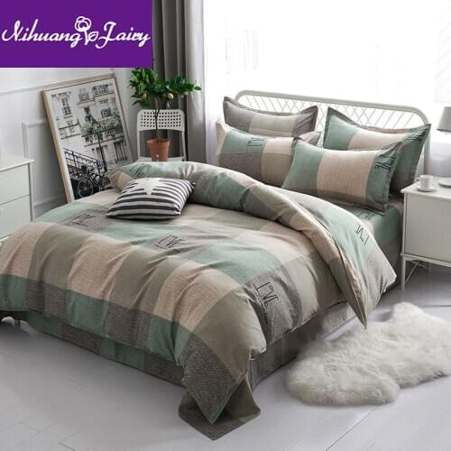 Skin-friendly super soft four-piece set, brushed thickened twill quilt cover, simple quilt cover, three-piece set