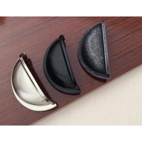 Retro Bowl Drawer Pull Dresser Pulls Knobs Handles Shell Cup Handles / Cabinet Knobs Kitchen Hardware 76mm