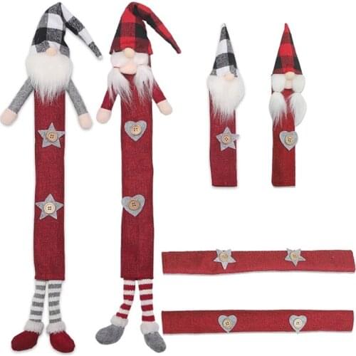 Christmas Faceless Dwarf Refrigerator Door Handle Antiskid Gloves Oven Door Knob Protector Kitchen Party Decoration