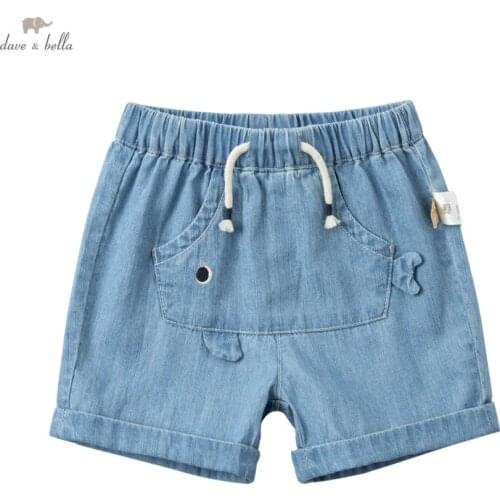 DBW17393 dave bella summer baby boys fashion cartoon pockets shorts children kids boy casual pants infant toddler trousers