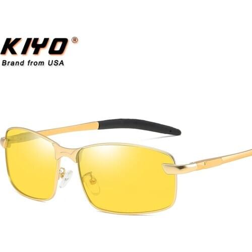 KIYO Brand 2020 New Men Square Photochromic Polarized Sunglasses Aluminum and Magnesium Classic Sun Glasses UV400 Driving 3043A