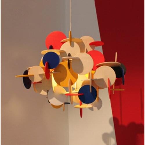 Modern Loft Multicolor DIY Wood Pendant Light Creative Italy Designer Kids room Hanging Light Led Light Fixtures Free Shipping